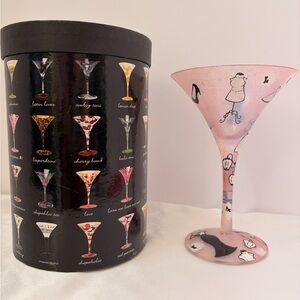 Lolita Pink Martini Glass with Fashion Motif-‘Glamor Tini’